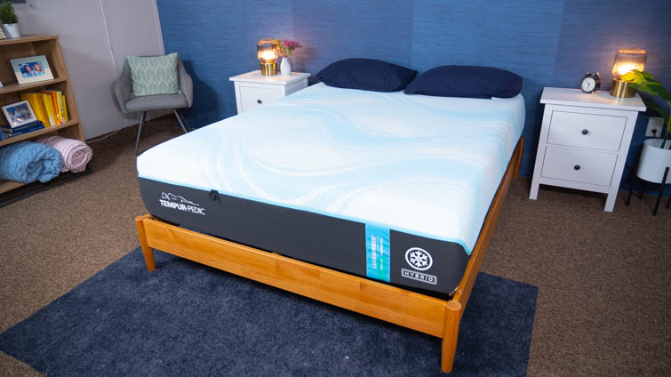 The Tempur-Pedic LuxeBreeze in the Sleepopolis studio.