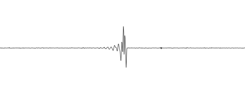 The Nectar Ultra's seismometer reading after dropping the ball from 4 inches.