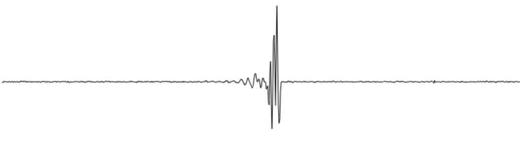 The Nectar Ultra's seismometer reading after dropping the ball from 8 inches.