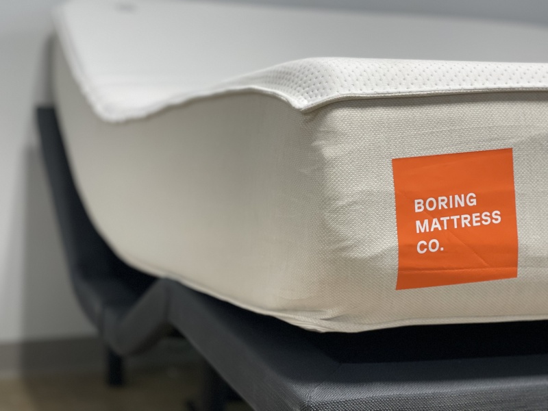 A Boring AF Mattress on an adjustable bed