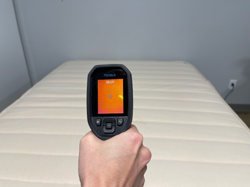 Thermal Image of the Birch Luxe Natural Mattress before being slept on for 5 minutes.