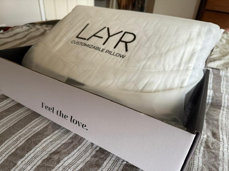 The Luxome LAYR Pillow in the packaging