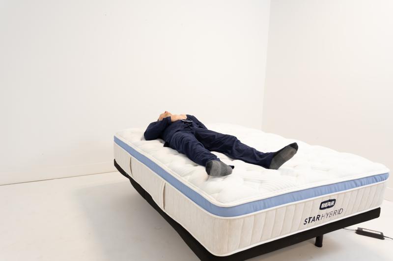Back-sleeping on the Bear Star Hybrid Mattress