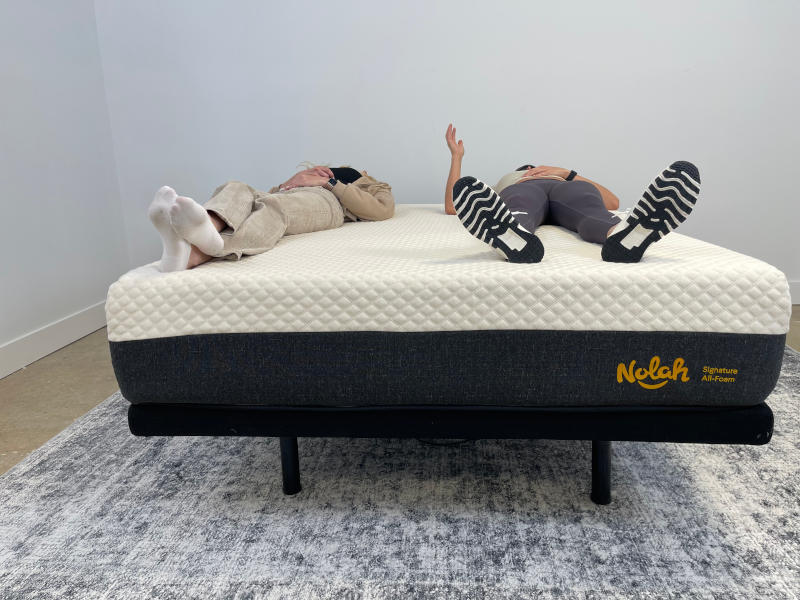 Our testers evaluate the motion isolation properties of a Nolah Signature Mattress