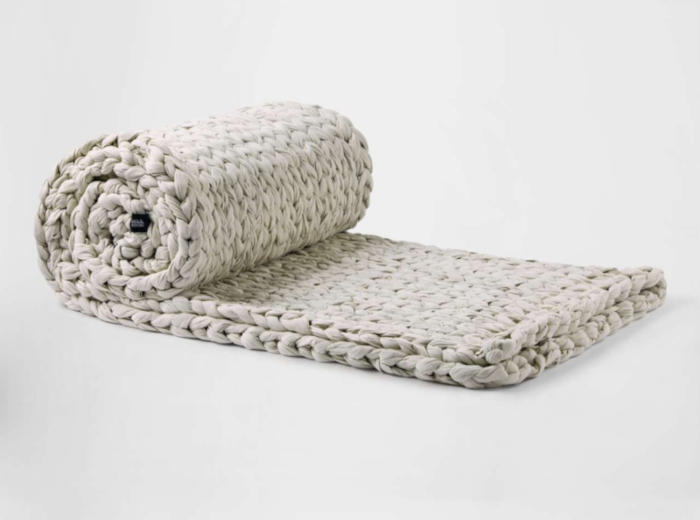Silk  &  Snow Hand‑Knitted Weighted Blanket