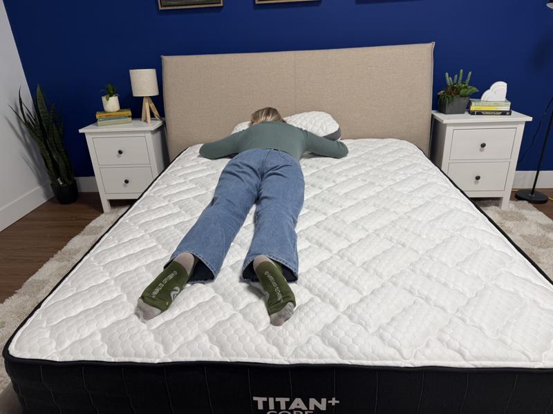 Stomach-sleeping on the Titan Plus Core Mattress