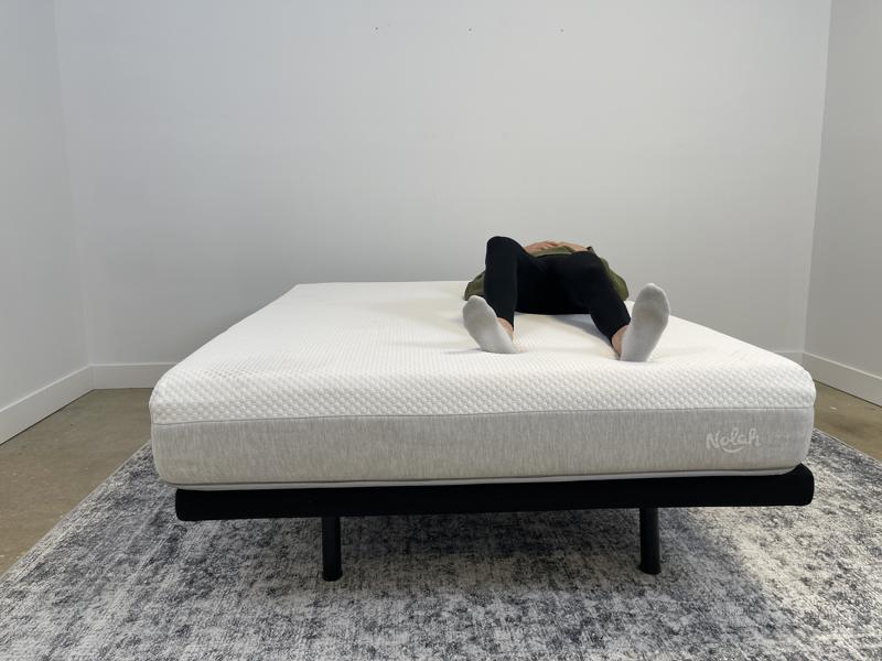 Our tester performing a test on the Nolah Original AF Mattress